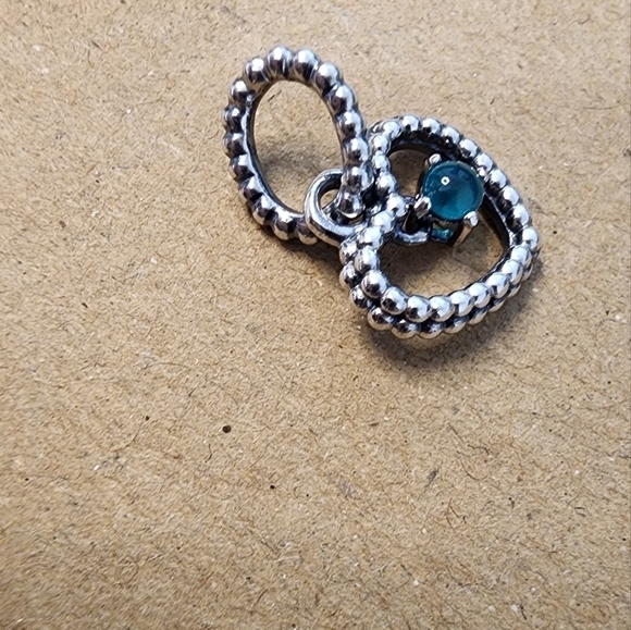 Pandora Rainforest Green Beaded Heart Dangle Charm - Picture 7 of 7